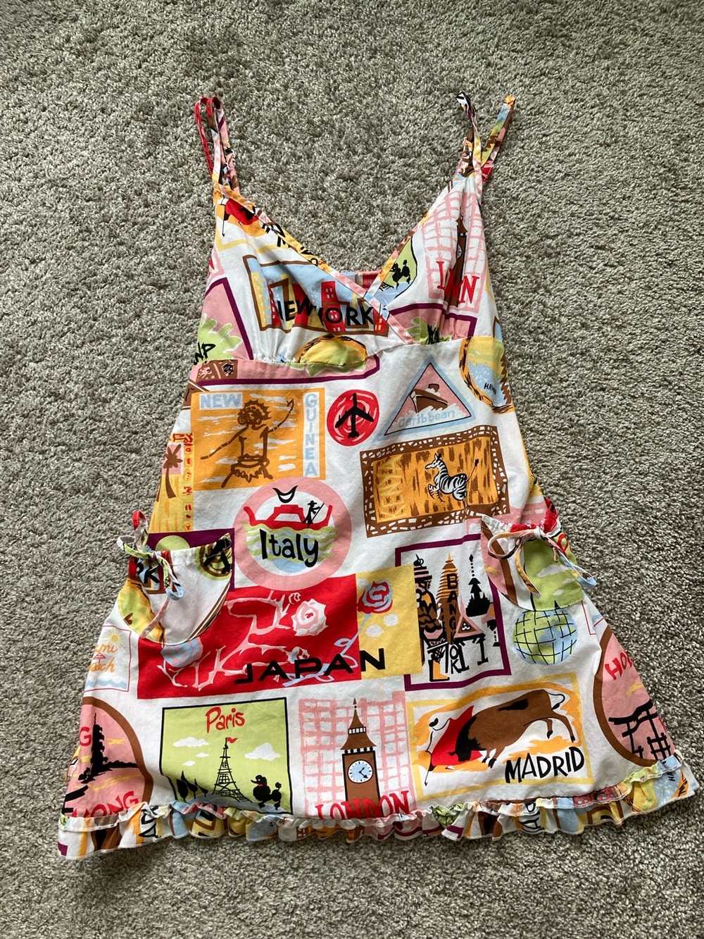 Nick & Nora vintage postcard Travel nightie short nightgown sleep dress sz XL